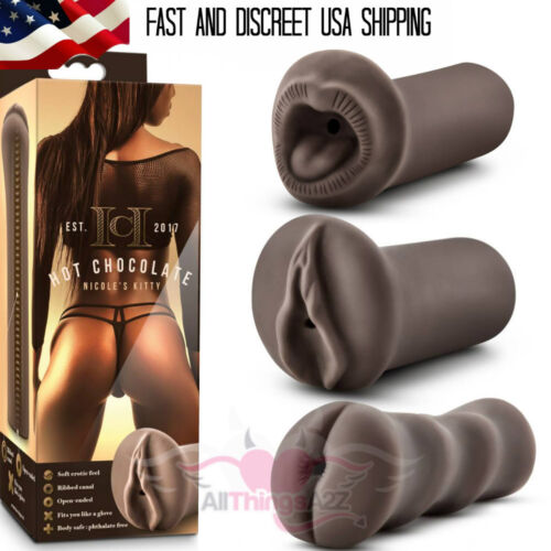 Black Realistic Vagina Pocket Pussy Stroker Male Masturbators Sex Toys for Men eBay picture