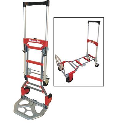 (1)-Milwaukee 300 Lb. Capacity 2-In-1 Hand Truck Dolly Work Cart Trailer Wagon