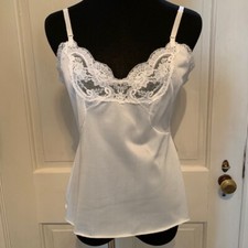 Pretty White Lace Trim Camisole w/Adjustable Straps Size 34