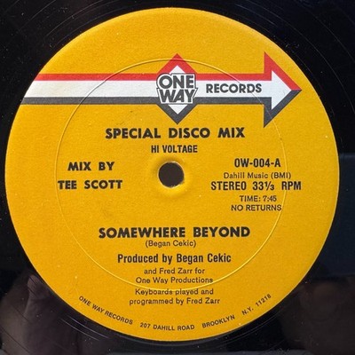 Disco Funk 12'' HI VOLTAGE Somewhere Beyond One Way 1982 VG+