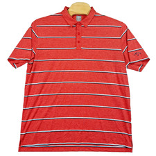 Callaway Opti Dri-Mens Performance Golf Polo Shirt-2XL XXL-Red Stripes-Casual