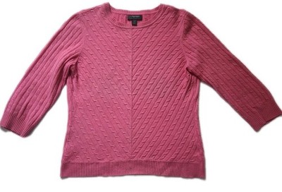 Classiques Entier Petite MP Pink Cable Knit Sweater 100% Wool Women