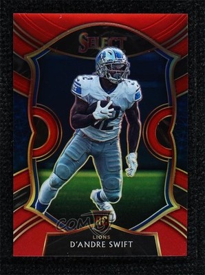2020 Panini Select Concourse Red Prizm 33/99 D'Andre Swift #51 Rookie RC e8i