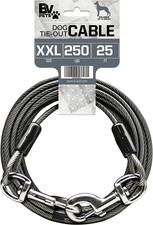 BV Dog Tie Out Cable 25 Feet - Heavy Duty Dog Lead up to 250 Pounds - Reflective
