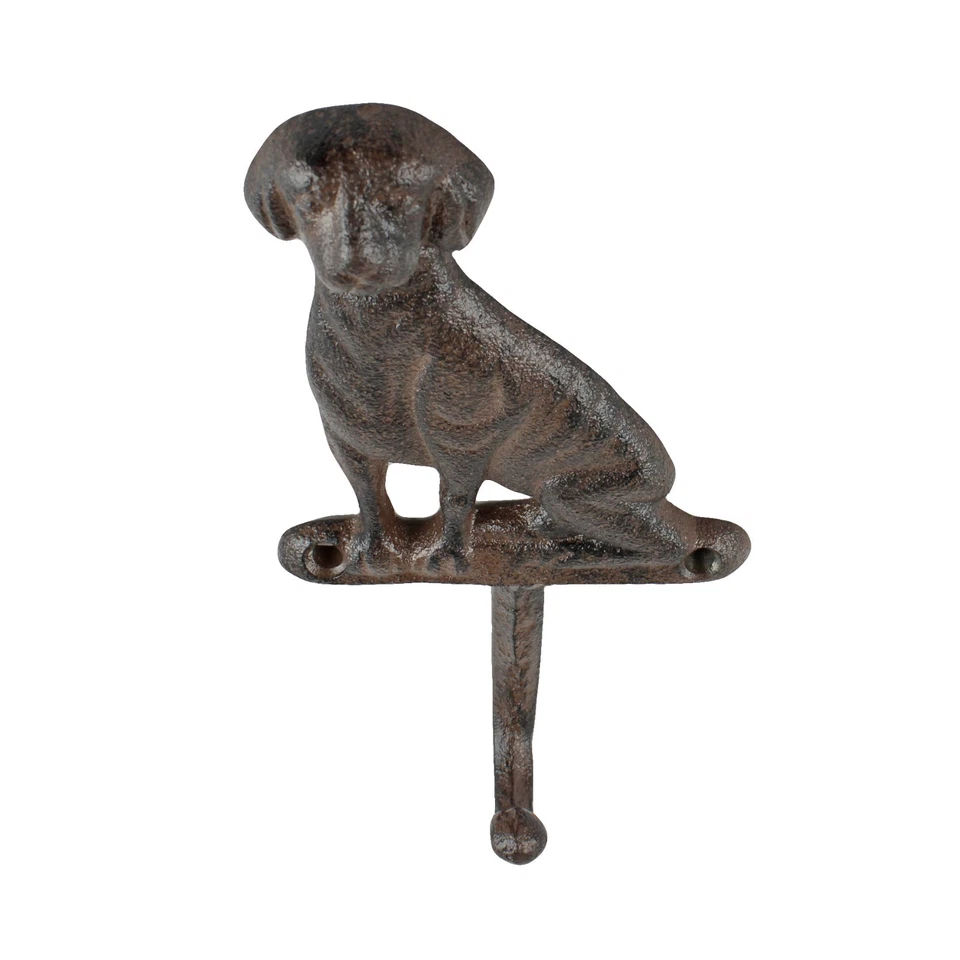 Correa de hierro fundido para perro gancho de pared llave toalla abrigo monedero antiguo marrón 7 pulgadas Foto 4 de 4