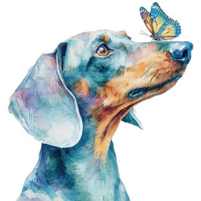 8x Sticker Dachshund Dog Car Sticker 9x9cm Teckel Dachshund Puppy Set