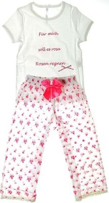 Louis & Louisa Kinder Pyjama ''Für mich soll es rosa Rosen regnen'' 116/122 NEU