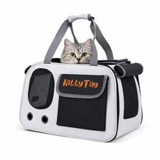 Pet Carrier, Puppy Small Dog Carrier, Cat Carrier Bag, Waterproof Premium PU ...