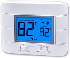 Thermostat Non Programmable Heat Pump for House Blue Backlight