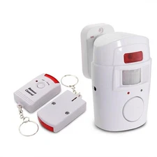 Infrared Motion Sensor Alarm - Burglar Alarm with 2 Remote Controls Suitable