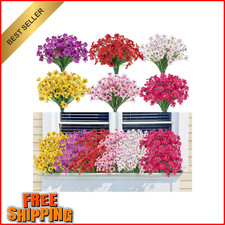 24 Bundles Artificial Flowers for Outdoors Decoration, UV Resistant Mixed Color