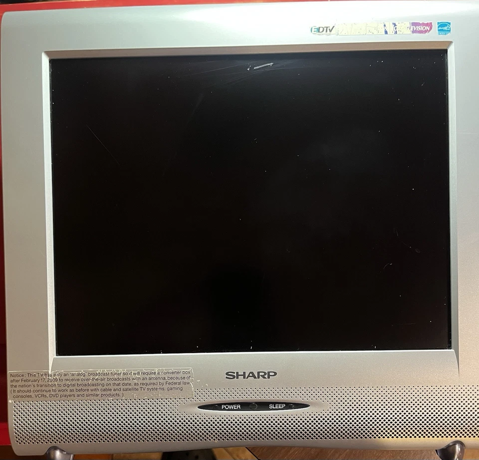 🔥 Sharp LIQUID CRYSTAL TV LC-13AV6U Retro Gaming Built in Stand Works READ - Image 4 of 4