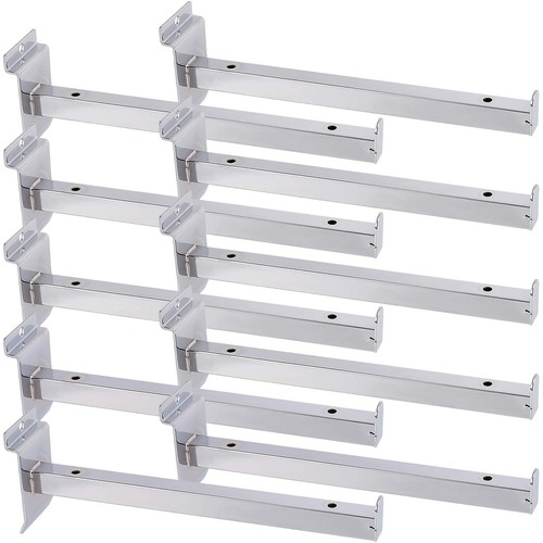 10 PCS 10 Inch Slatwall Hooks, Heavy Duty Slat Wall Shelf Brackets, Slat Wall...