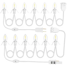 2Pack Accessory Cord with 12 LED Light Bulbs and Outlet Christmas Village Lig...