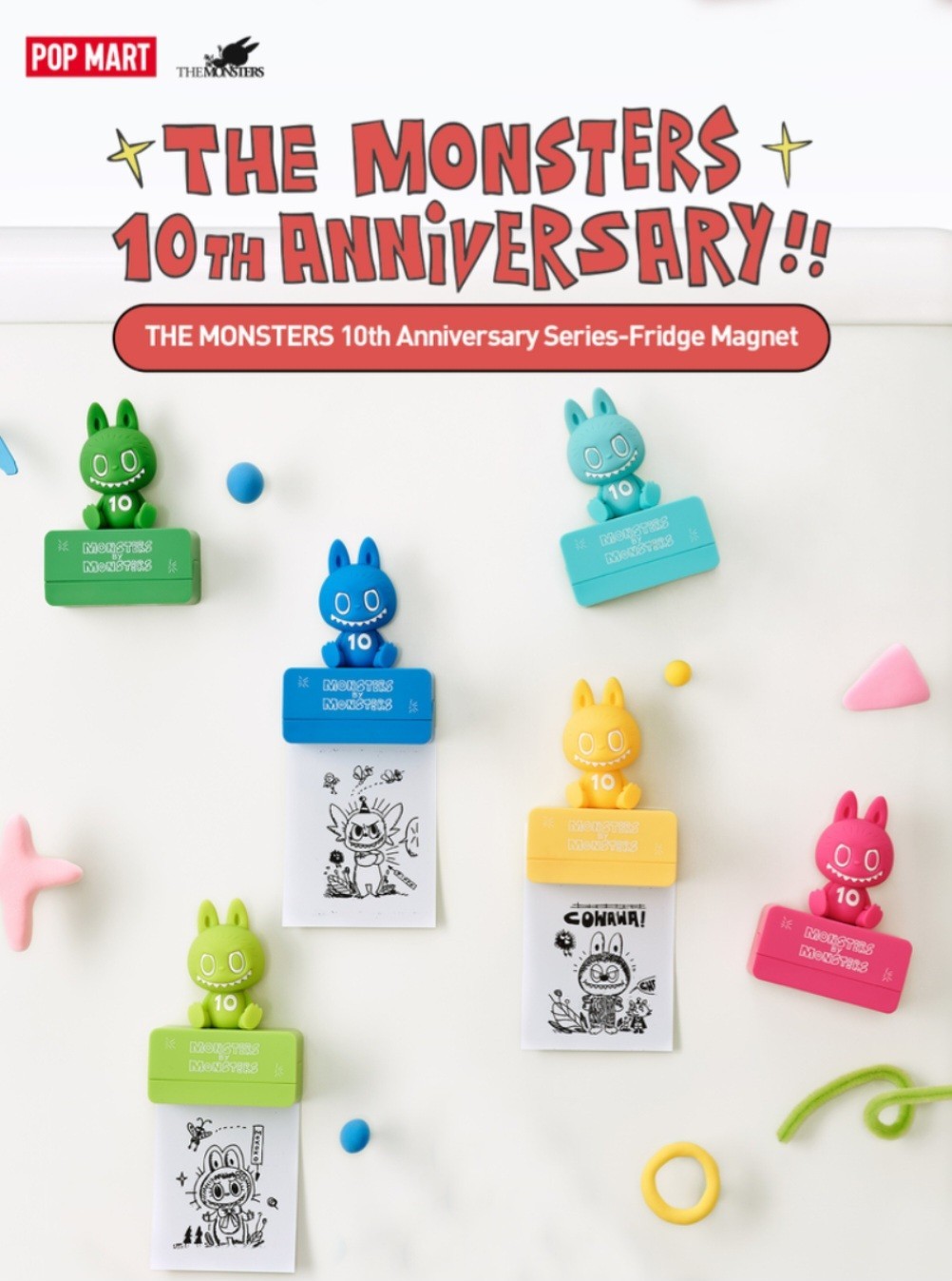 Popmart The Monsters 10th Anniversary Series - Fridge Magnet - NEW SEALED BLIND