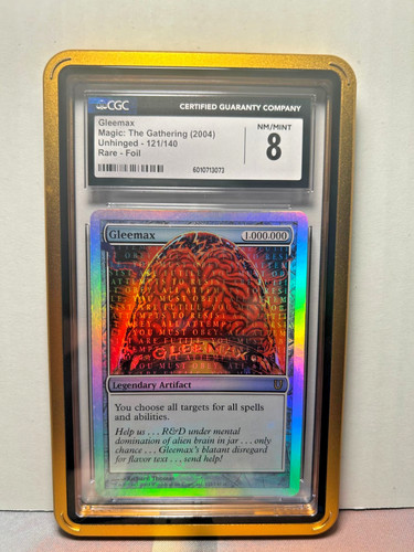 **Magic MTG Rare Unhinged Gleemax CGC 8 NM/MINT Graded FOIL**