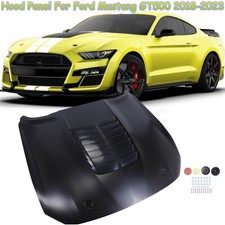 Fits 18-23 Ford Mustang 2dr Gt500 Style Aluminum Front Hood - Unpainted