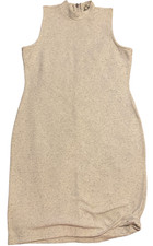 Charlotte Russe Light Grey Marbed Bodycon Dress size Large high neck dress