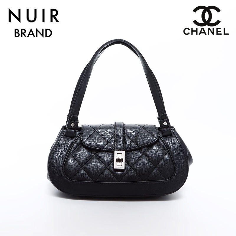 CHANEL Handbag No. 10 Caviar Skin Black