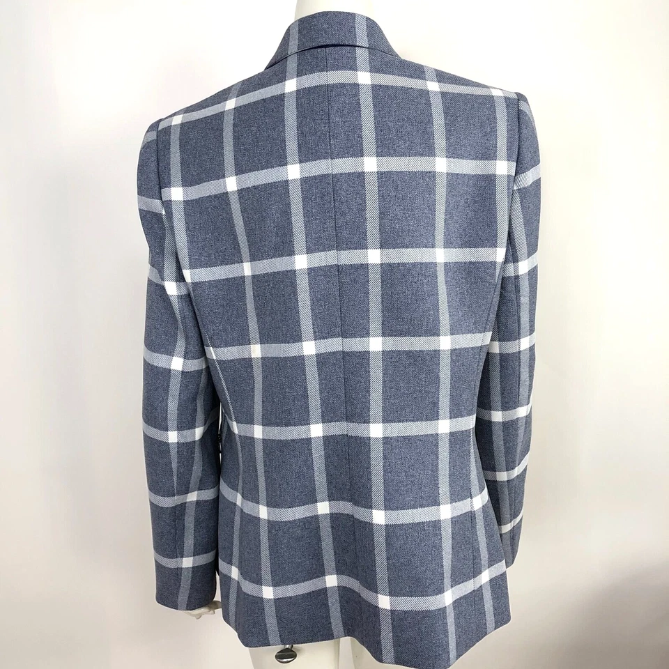 Chaqueta Blazer Tahari Arthur Levine 14 Un Botón Azul Ventana Foto 4 de 4