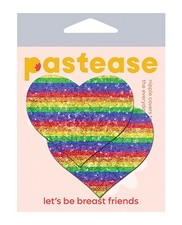 Nipple Pasties Pastease Premium Glitter Heart One Size Rainbow Nipple Covers