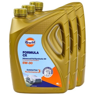 Motoröl Gulf Formula CX 5W-30 3 X 4 Liter für BMW Chevrolet Citroen Mazda Toyota