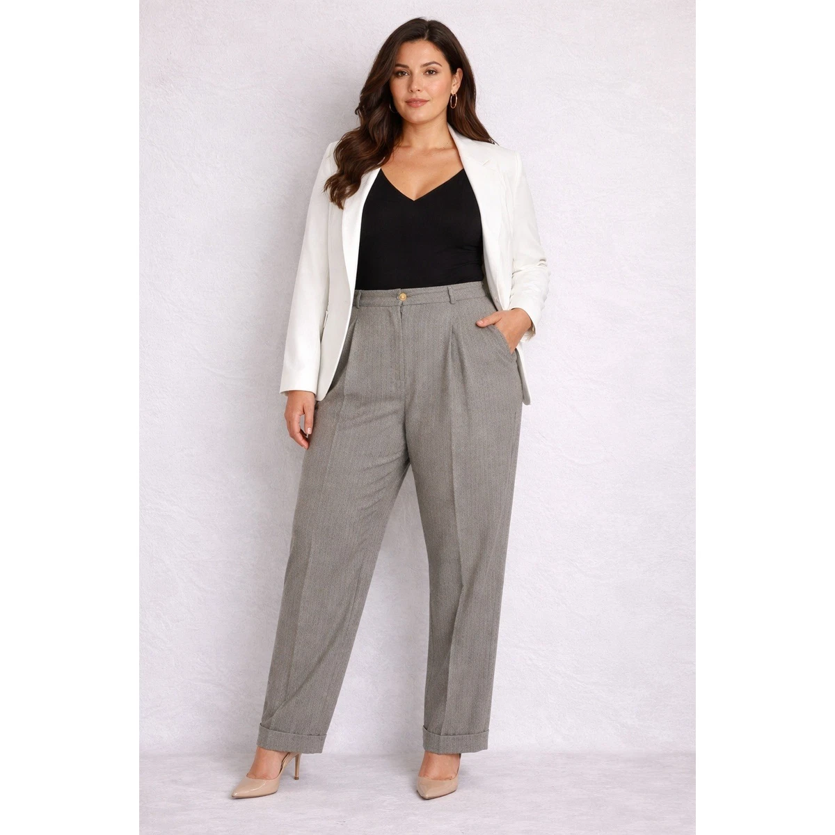 Gray Plus Size Pants for Women for sale | eBay
