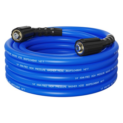 #ad 25FT Pressure Washer Hose 1 4 Inch 3600 PSI M22 Female 3 8 Quick Connection $40.99