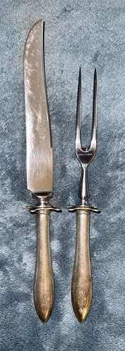 Antique Sterling Silver TOWLE Lafayette Meat Carving Knife and Fork Set “M”