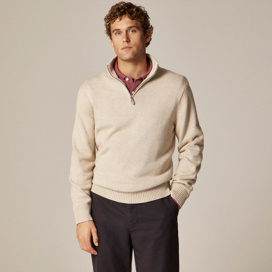 [SALE OFF] Men's J.Crew Heritage cotton half-zip sweater - 100% AUTHENTIC - New