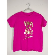 Juicy Couture Pink Graphic T-Shirt; Viva La Juicy Soiree Gold Foil Cotton