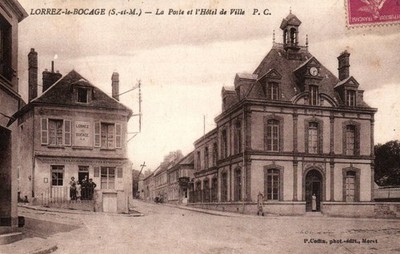 CPA 77 - LORREZ-LE-BOCAGE (S. et M.) - Die Post und das Rathaus - P.C.