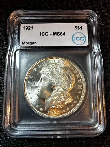 1921 Morgan Silver Dollar – ICG MS64 1921