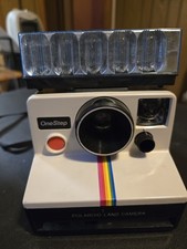 Vintage Original Polaroid SX-70 OneStep White Rainbow Stripe Land Camera