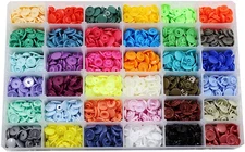 720 Sets 36 Color KAM Snaps with Storage Container,  Size 20 T5 No Sew Resin Pla
