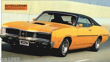 1970 1971 Mercury Cyclone Spoiler Spec Sheet Brochure