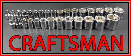 CRAFTSMAN HAND TOOLS 30pc 3/8 SAE METRIC MM 6pt ratchet wrench socket set  - Afbeelding 1 van 4