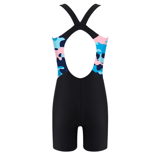 Kids Girls One Piece Racerback Swimming Athletic Bathing Suit Swimwear Beachwear - Picture 12 of 65