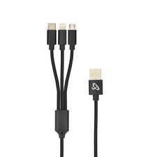 Sbox Multi Cavo di Ricarica da USB tipo A a USB-C&trade; MicroUSB e 8-pin 1m Ner