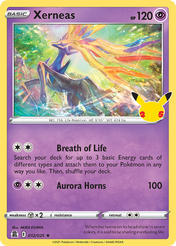Xerneas 12/25 Rare Holo | Celebrations | Pokemon Card | eBay