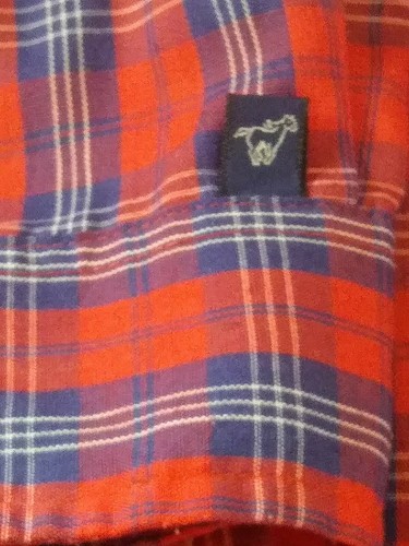 Wrangler Women's Button Down Long Sleeve Plaid Striped Shirt Red/Blue Size 16 - Picture 9 of 11