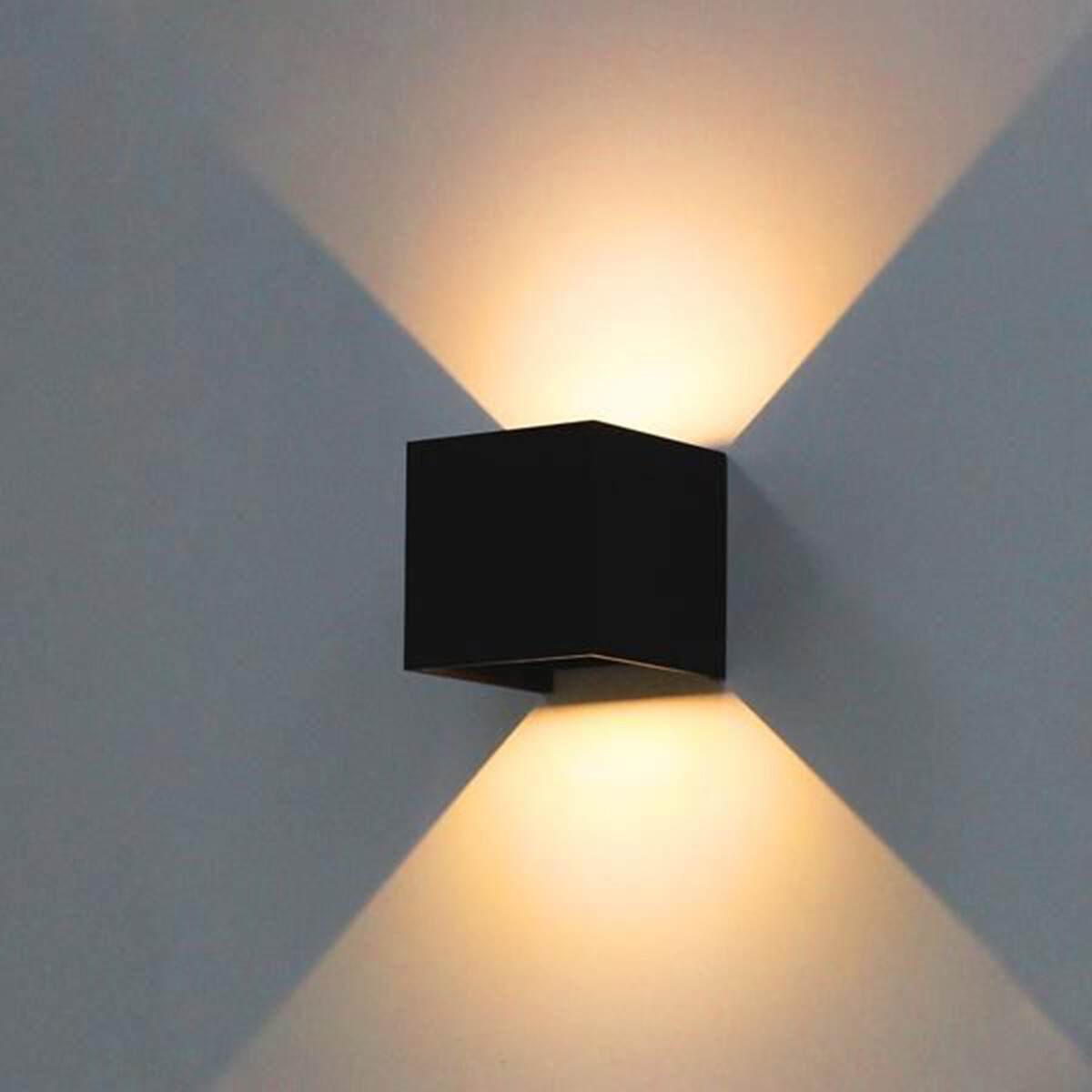 Applique Da Muro Per Esterno A Led 10 Watt Lampada Decorativa A Strisce Cubo Nero Da Parete Per Facciata Balcone Terrazzo Ip54 82873189 - Foto 5
