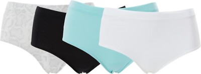 Uncover 4Pc Lounge HighLeg Briefs White Pstl Turq Black Snakeskin 1X NWOT (674)