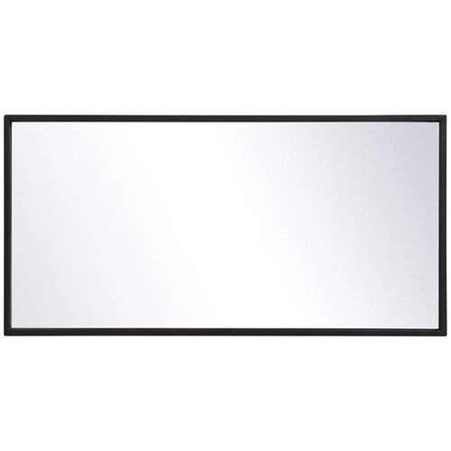 Elegant Decor Eternity 28" x 14" Modern Metal Frame Mirror in Black - Picture 4 of 8