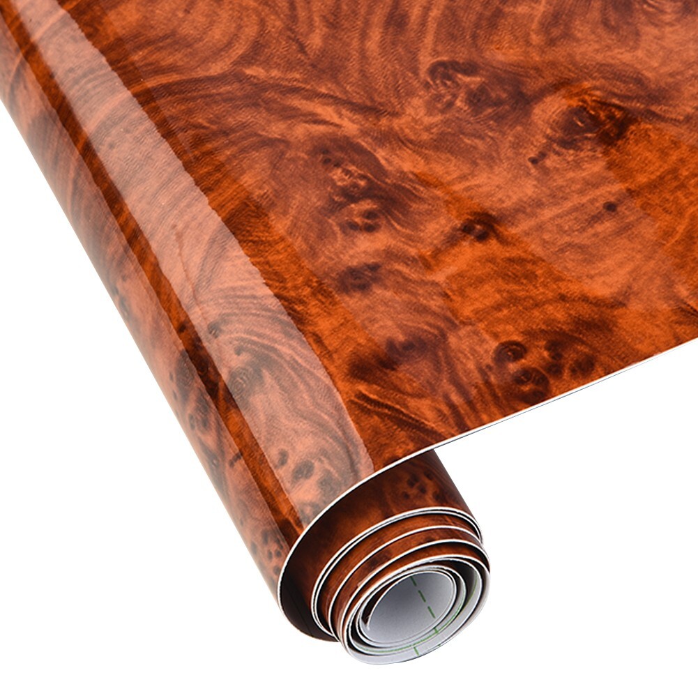 Glossy Car Interior Wood Grain Textured Vinyl Wrap Sticker Decal Sheet