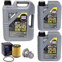 MotoröL Set 4100 5W-40 Liqui Moly 7 Liter + ÖLfilter + Schraube FüR BMW 3Er 5Er