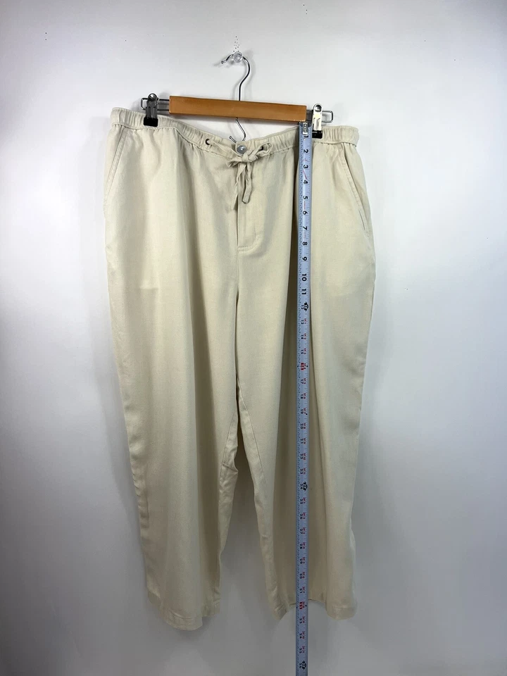 Caribbean Joe Women's Sz XL Ivory Silk Blend Capri Elastic Waist Pants - Image 4 of 4