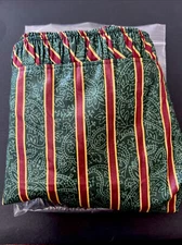 Longaberger Imperial Stripe Hostess SERVING TRAY Basket Liner Fold Over Green