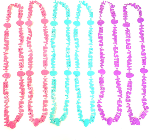 24 Pcs Easter Beads Neckaces Colorful Easter Egg Neckace Easter Party Decoration