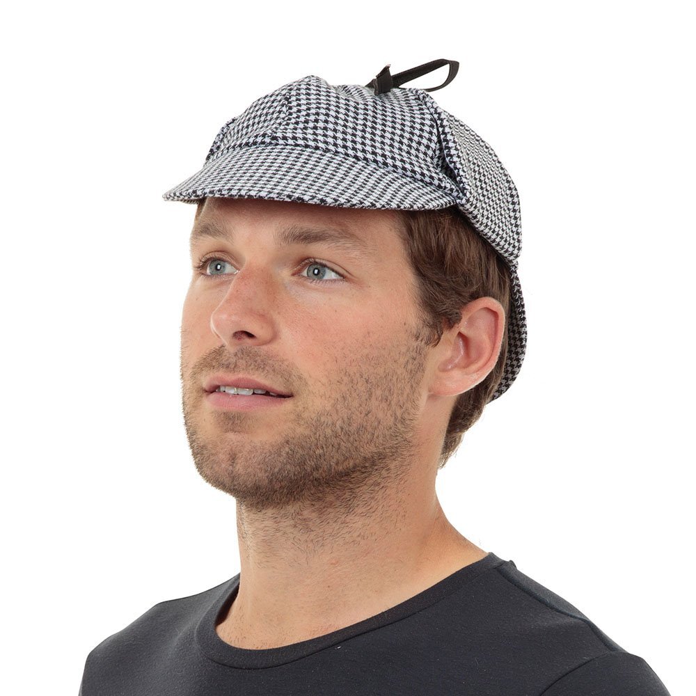 Bristol Novelty BH397 Detective Hat, Mens, Black & White, One Size
